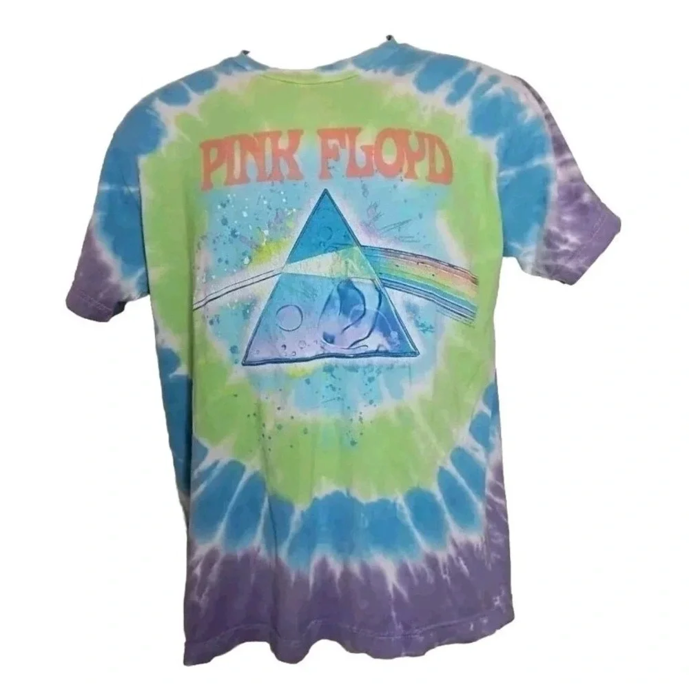 Pink Floyd T-Shirt Size M Purple Green Tye Dye Liquid Blue Music Hippie Tour